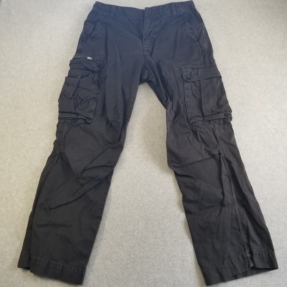 Banana Republic Cargo Pants Mens 32x32 Black Military Canvas Utility Style
